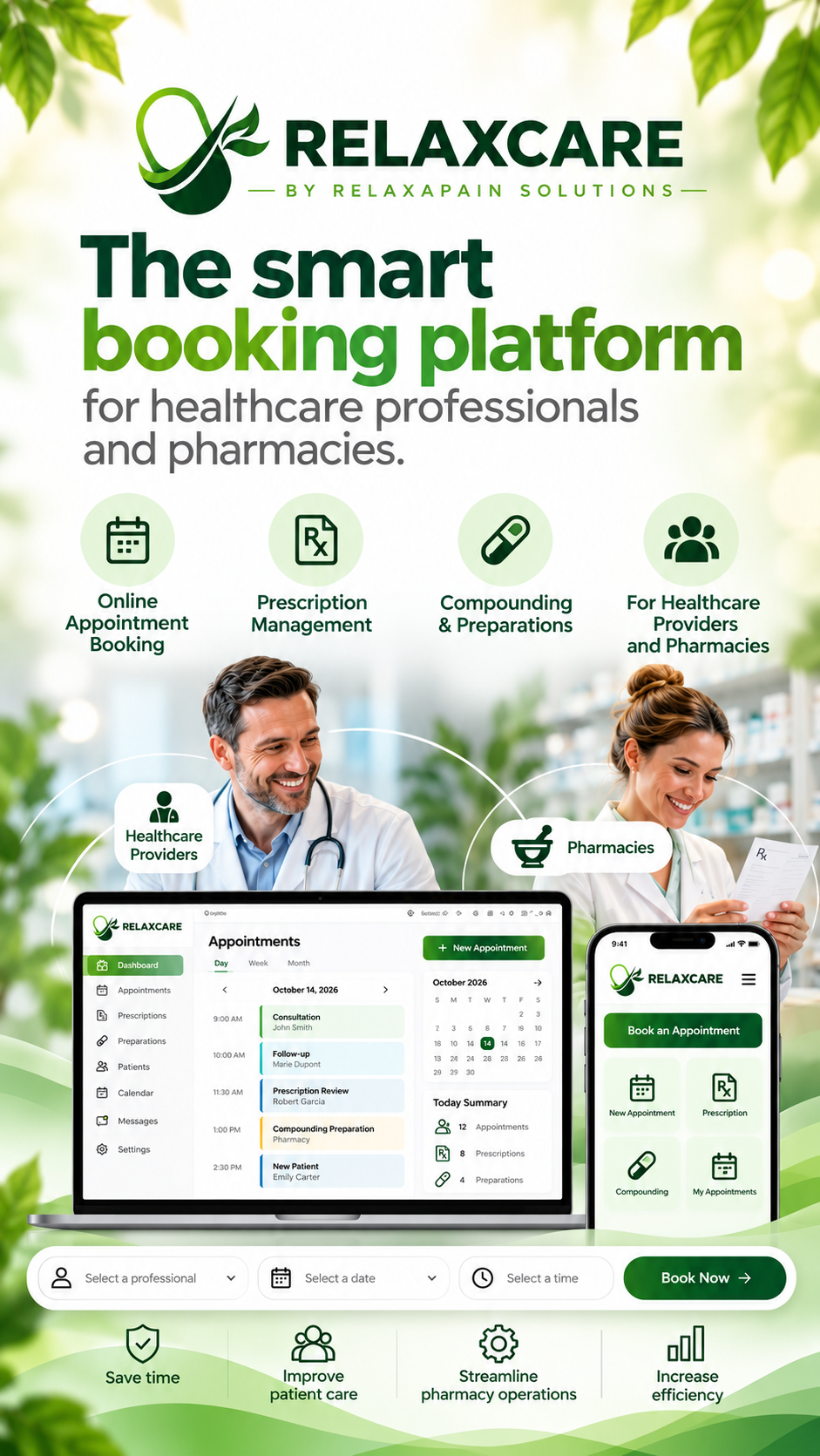 Smart Health booking Platform RelaxCare by RelaxaPain | Integration softwares