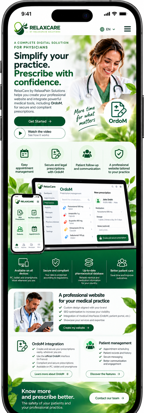 Digital Health care - RelaxaPain Solutions | RelaxCare App includes
