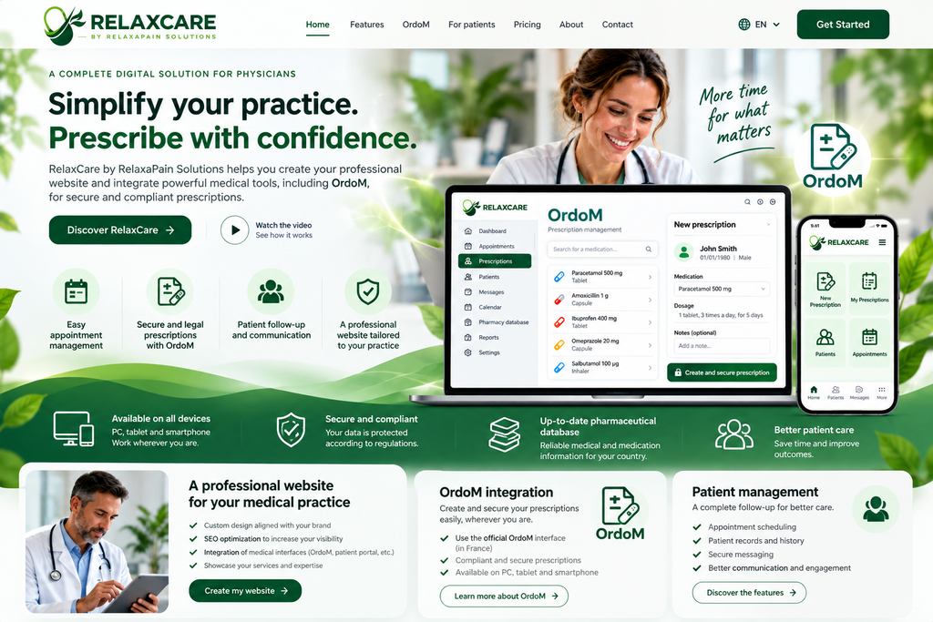 Digital Health care - RelaxaPain Solutions | RelaxCare App includes